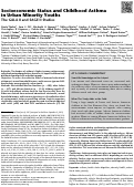 Cover page: Socioeconomic Status and Childhood Asthma in Urban Minority Youths. The GALA II and SAGE II Studies