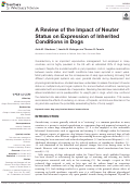 Cover page: A Review of the Impact of Neuter Status on Expression of Inherited Conditions in Dogs