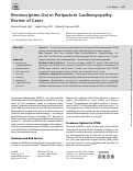 Cover page: Bromocriptine Use in Peripartum Cardiomyopathy: Review of Cases