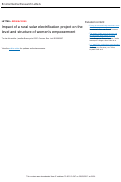 Cover page: Impact of a rural solar electrification project on the level and structure of women’s empowerment