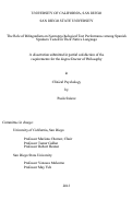 Cover page: The Role of Bilingualism on Neuropsychological Test Performance among Spanish Speakers Tested in Their Native Language