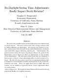 Cover page: Do Daylight-Saving Time Adjustments Really Impact Stock Returns?