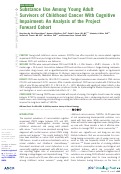 Cover page: Substance Use Among Young Adult Survivors of Childhood Cancer With Cognitive Impairment: An Analysis of the Project Forward Cohort