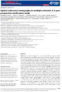 Cover page: Optical coherence tomography in multiple sclerosis: A 3‐year prospective multicenter study