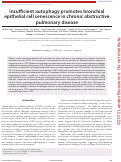 Cover page: Insufficient autophagy promotes bronchial epithelial cell senescence in chronic obstructive pulmonary disease