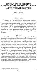Cover page: Limitations of Current Menstrual Equity Advocacy and a Path Towards Justice