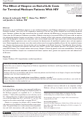 Cover page: The Effect of Hospice on End-of-Life Costs for Terminal Medicare Patients With HIV