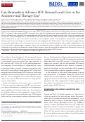 Cover page: Can Biomarkers Advance HIV Research and Care in the Antiretroviral Therapy Era?