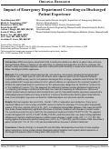 Cover page: Impact of Emergency Department Crowding on Discharged Patient Experience