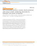 Cover page: Self-sustainable protonic ceramic electrochemical cells using a triple conducting electrode for hydrogen and power production