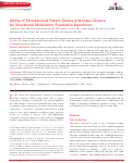 Cover page: Safety of percutaneous patent ductus arteriosus closure: an unselected multicenter population experience.