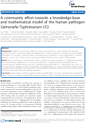 Cover page: A community effort towards a knowledge-base and mathematical model of the human pathogen Salmonella Typhimurium LT2