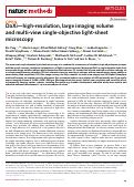 Cover page: DaXi—high-resolution, large imaging volume and multi-view single-objective light-sheet microscopy