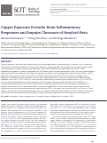 Cover page: Copper Exposure Perturbs Brain Inflammatory Responses and Impairs Clearance of Amyloid-Beta.