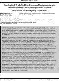 Cover page: Randomized Trial of Adding Parenteral Acetaminophen to Prochlorperazine and Diphenhydramine to Treat  Headache in the Emergency Department