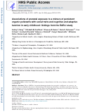 Cover page: Associations of prenatal exposure to a mixture of persistent organic pollutants with social traits and cognitive and adaptive function in early childhood: Findings from the EARLI study