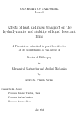 Cover page: Effects of heat and mass transport on the hydrodynamics and stability of liquid desiccant films