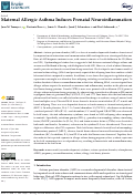 Cover page: Maternal Allergic Asthma Induces Prenatal Neuroinflammation