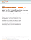 Cover page: Adipocytes promote malignant growth of breast tumours with monocarboxylate transporter 2 expression via β-hydroxybutyrate