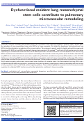 Cover page: Dysfunctional Resident Lung Mesenchymal Stem Cells Contribute to Pulmonary Microvascular Remodeling