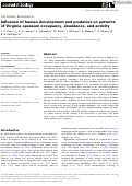 Cover page: Influence of human development and predators on patterns of Virginia opossum occupancy, abundance, and activity