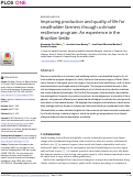 Cover page: Improving production and quality of life for smallholder farmers through a climate resilience program: An experience in the Brazilian Sertão