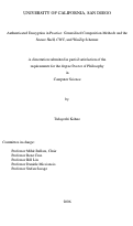 Cover page: Authenticated encryption in practice : generalized composition methods and the Secure Shell, CWC, and WinZip schemes