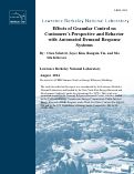 Cover page: Effects of Granular Control on Customers’ Perspective and Behavior with Automated Demand Response Systems: