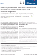 Cover page: Predicting antimicrobial resistance in Pseudomonas aeruginosa with machine learning‐enabled molecular diagnostics