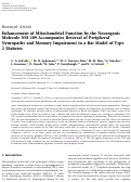 Cover page: Enhancement of Mitochondrial Function by the Neurogenic Molecule NSI-189 Accompanies Reversal of Peripheral Neuropathy and Memory Impairment in a Rat Model of Type 2 Diabetes