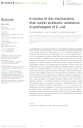 Cover page: A review of the mechanisms that confer antibiotic resistance in pathotypes of E. coli.