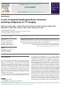 Cover page: A case of inguinal lymphogranuloma venereum imitating malignancy on CT imaging