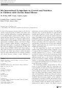 Cover page: 8th International Symposium on Growth and Nutrition in Children with Chronic Renal Disease: 28–30 May 2009, Oviedo, Asturias, Spain