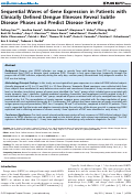 Cover page: Sequential Waves of Gene Expression in Patients with Clinically Defined Dengue Illnesses Reveal Subtle Disease Phases and Predict Disease Severity