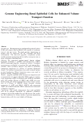 Cover page: Genome Engineering Renal Epithelial Cells for Enhanced Volume Transport Function