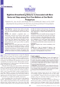 Cover page: Nighttime breastfeeding behavior is associated with more nocturnal sleep among first-time mothers at one month postpartum.