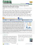 Cover page: High-Resolution Mass Spectrometry for Human Exposomics: Expanding Chemical Space Coverage