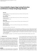 Cover page: Caenorhabditis elegans Egg-Laying Detection and Behavior Study Using Image Analysis