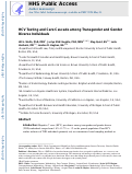 Cover page: Hepatitis C Virus Testing and Care Cascade Among Transgender and Gender Diverse Individuals.