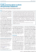 Cover page: Fertility preserving options in patients with gynecologic malignancies