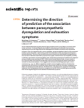 Cover page: Determining the direction of prediction of the association between parasympathetic dysregulation and exhaustion symptoms