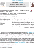 Cover page of Average impact and important features of onboard eco-driving feedback: A meta-analysis