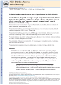 Cover page: Criteria for the use of omics-based predictors in clinical trials