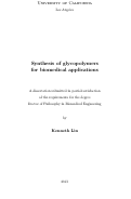 Cover page: Synthesis of glycopolymers for biomedical applications