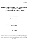 Cover page: Leakage and Sepage of CO2 from Geologic Carbon Sequestration Sites: CO2 Migration into 
Surface Water