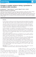 Cover page: Changes in spatial variance during a grassland to shrubland state transition