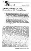 Cover page: Potential Problems with Peer Responding in ESL Writing Classes