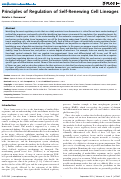 Cover page: Principles of Regulation of Self-Renewing Cell Lineages