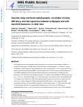 Cover page: Spectral sleep electroencephalographic correlates of sleep efficiency, and discrepancies between actigraphy and self‐reported measures, in older men