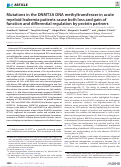 Cover page: Mutations in the DNMT3A DNA methyltransferase in acute myeloid leukemia patients cause both loss and gain of function and differential regulation by protein partners